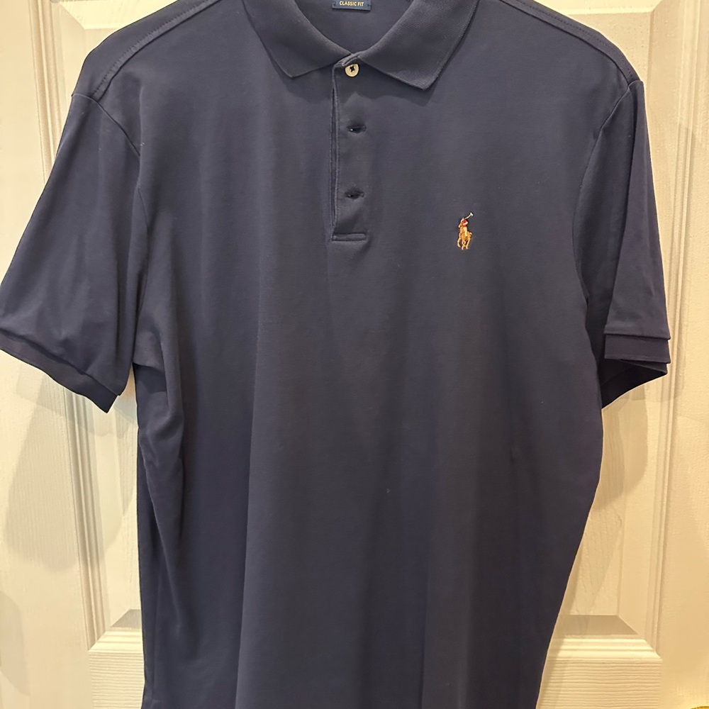 Ralph Lauren Navy Short-Sleeve Polo with Gold Pony